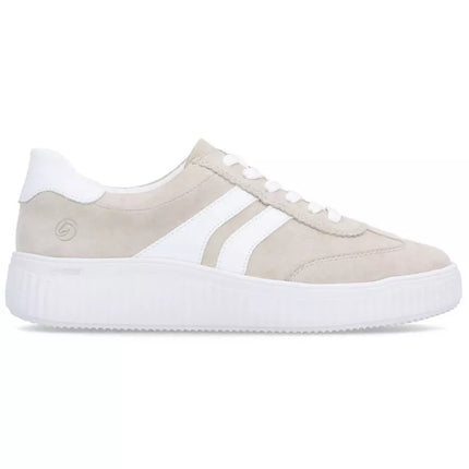 Beige leather sneakers Remonte Rieker D3E00-60