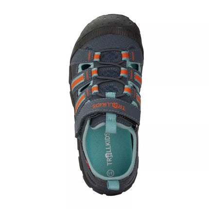Trollkids Vaikiski Sandefjord Sandal XT Tamsiai mėlyna/Pilkšvai Turkio/Ryškiai Oranžinė Vaikiški Sportiniai Sandalai Berniukams/Mergaitėms (668-110)