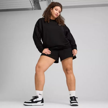 Puma Women's ESS Small No. 11 Logo Relaxed Crew Sweatshirt Black 684975 01