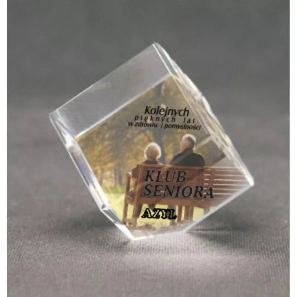 Glass trophy with LuxorJet color print and case