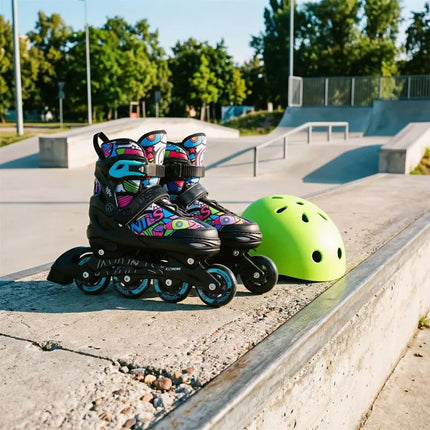 NH10907 4in1 ROLLER SKATES WITH EXTENDED HOCKEY BLADES TINTY GREEN SIZE S(31-34) NILS EXTREME