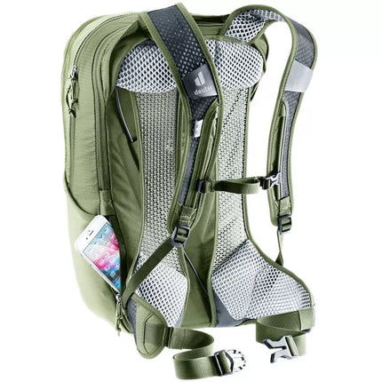 Deuter Race Air 14 + 3 dviračių kuprinė, mineralinė/pirštinė