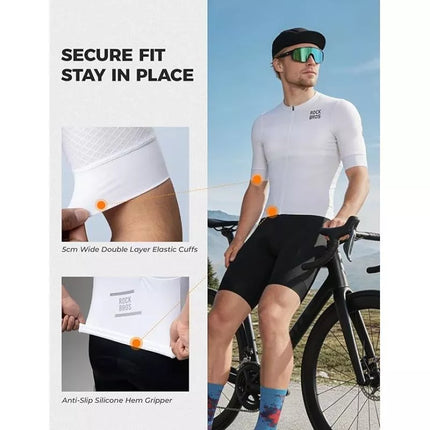 Rockbros Men's Cycling Jersey White 3D L