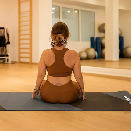 ENERO FIT ANTI-SLIP TPE YOGA AND FITNESS MAT, GRAY-BLACK