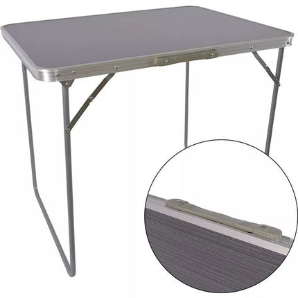 Sulankstomas kempingo stalas 80x60x70cm pilkas