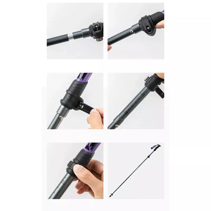 Qunature Nordicinio vaikščiojimo lazda Aliuminio 110 - 130 cm 1 vnt. - Violetinė