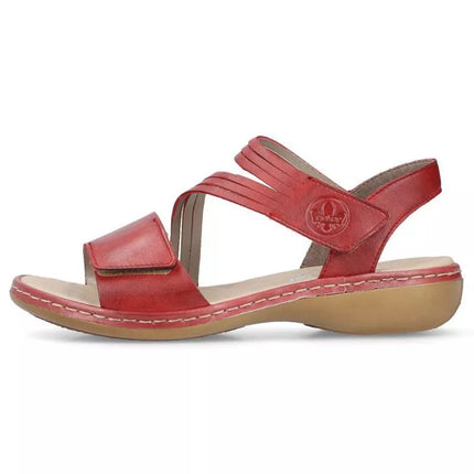 Patogūs odiniai Rieker W RKR685 sandalai, raudoni