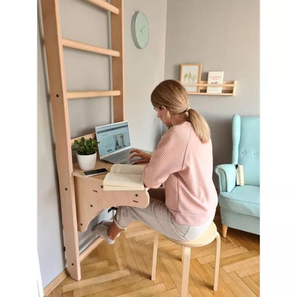 WOODEN PULL-UP LADDER WITH DESK BENCHK 112