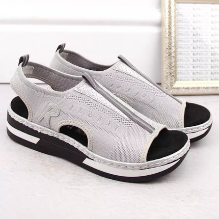 Rieker W RKR686 metallic comfortable slip-on sandals