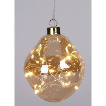 GLASS BALL MATRIX DROP LED 10CM GOLD
