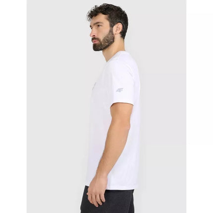 Men's regular printed T-shirt 4F 4FRAW25TTSHM3384-10S
