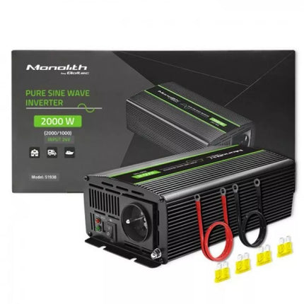 QOLTEC MONOLITH VOLTAGE CONVERTER | 1000W | 2000W | 24V TO 230V | PURE SINE