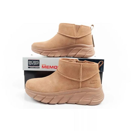 Skechers moteriški žieminiai odiniai aulinukai su pašiltinimu, rudi