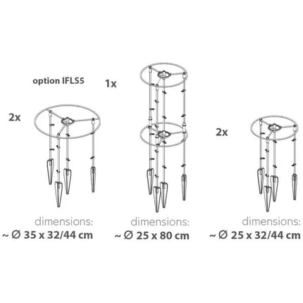 Augalų atrama FLOO SUPPORTS, skersmuo 25 ir 35 cm, miško žalia