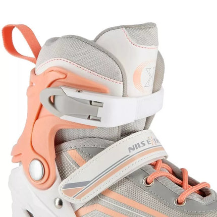 NILS Extreme NH18190 2in1 inline skates, white and pink, size S (29-33), with replaceable hockey blade
