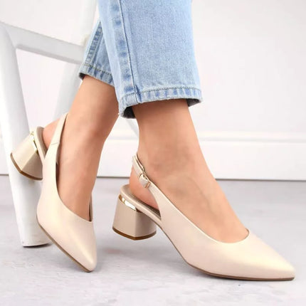 Elegantiški uždari sandalai Sergio Leone W SK439A smėlio spalvos perlų