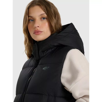 Women's down vest with natural filling 4F 4FWAW25TVJAF223-083S