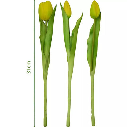 BOUQUET OF 7 YELLOW TULIPS 31 CM LIFE-LIKE SPRING DECORATION