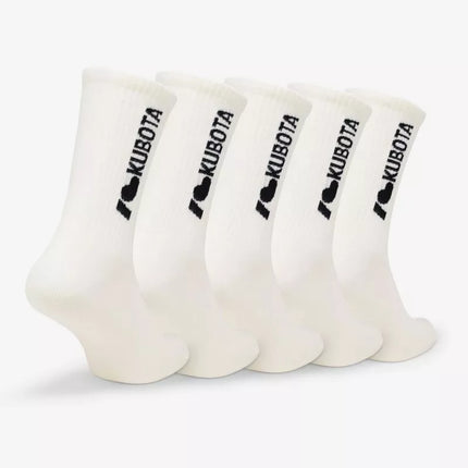 Kubota 5-pack of i love kubota socks cream K25SS-300-002-01-5