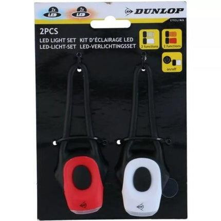 DUNLOP PRO SILICONE LED BIKE LIGHT KIT FRONT AND REAR