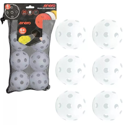 UNIHOC rungtynių kamuolys baltas ENERO 6 vnt.