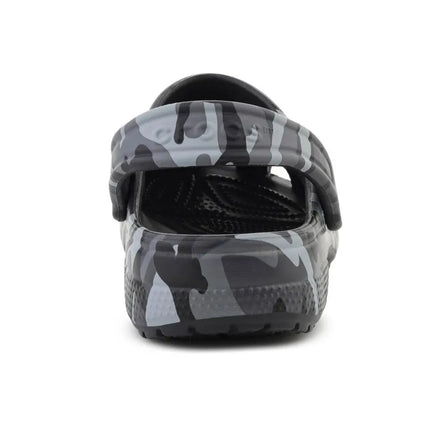 Vaikiški „Crocs Classic Camouflage Clog K“ klumpės, juoda/pilka spalva, 211879-0DD
