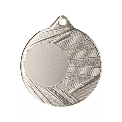SILVER MEDAL WITH SPACE FOR A STICKER, DIAMETER 50mm