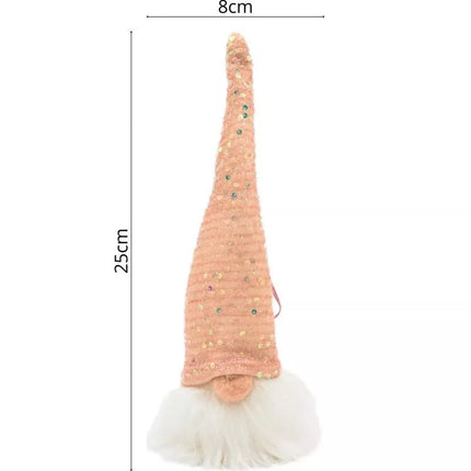 Dekoratyvinis Kalėdų Senelis LED 25cm Rožinis