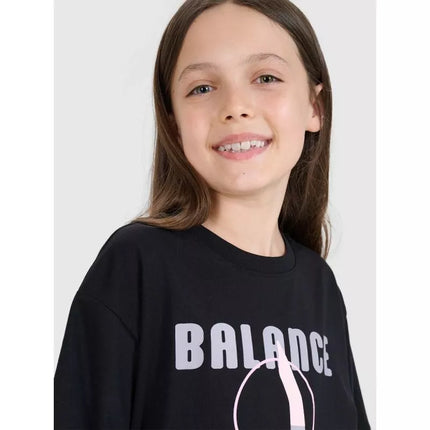 Oversized T-shirt with print for girls 4F FJRSS25TTSHF2646-20S