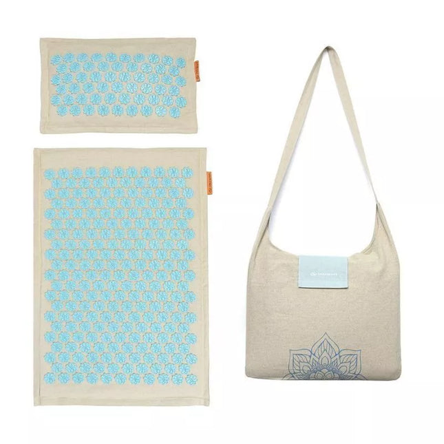 Akupresūros kilimėlis + pagalvėlė SMJ sport YG009 Premium Eco (linas, kokosas, grikių lukštai)