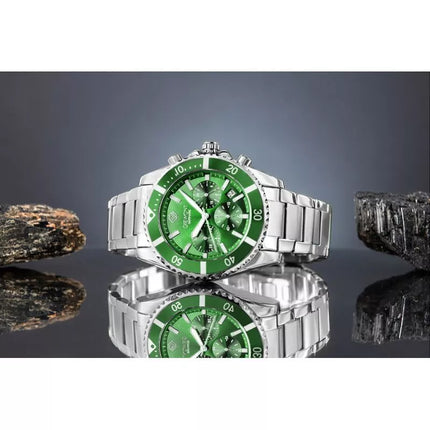Men's Watch Giewont Chronograph Sapphire Silver Green GW3970-B8