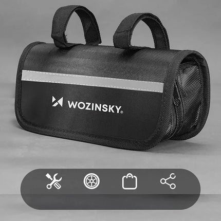 Wozinsky WMZ-01N įrankių rinkinys, 16-in-1 universalus dviračio įrankis, pompa, raktai, atsarginių kamerų komplektas - juodos spalvos