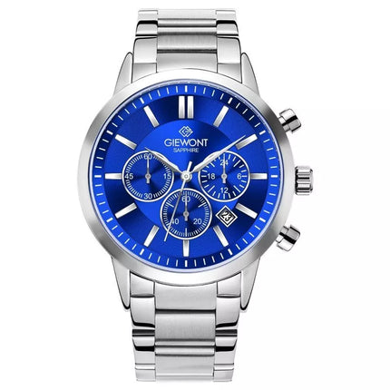 Vyriškas laikrodis Giewont Chronograph Safyro Sidabrinis Mėlynas GW8510-B3