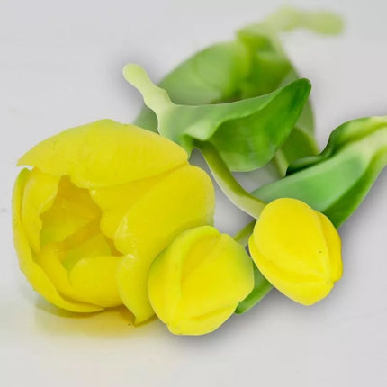 BOUQUET OF 5 YELLOW TULIPS 39 CM LIKE LIFE SPRING DECORATION