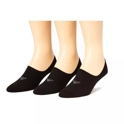 Emporio Armani Plonos Medvilninės Kojinės, Juodos, 3 vnt.