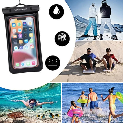Wozinsky WWE-01 vandeniui atsparus dėklas su PVC apyranke - juodas