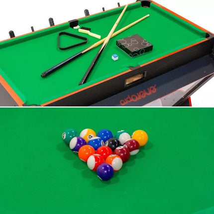 3-in-1 ROTARY GAME TABLE BILLIARDS TABLE FOOTBALL AIR HOOK-UP 121x84.5x85.3CM BLACK