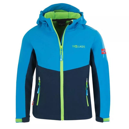 Trollkids Vaikams Kristiansand Striukė Mėlyna/Tamsiai Mėlyna Softshell Striukė (320-117)