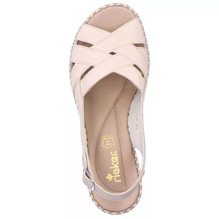 Rieker W RKR682 comfortable leather sandals beige