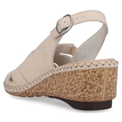 Rieker W RKR682 comfortable leather sandals beige