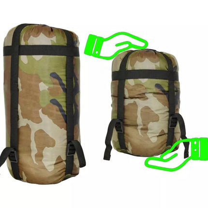CAMO TOURIST SLEEPING BAG 210x80x50CM WITH ENERO CAMP COMPRESSION