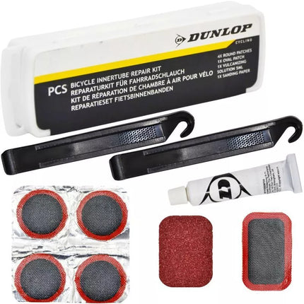 DUNLOP Kamerytės taisymo komplektas: lopai ir klijai, 9 dalys