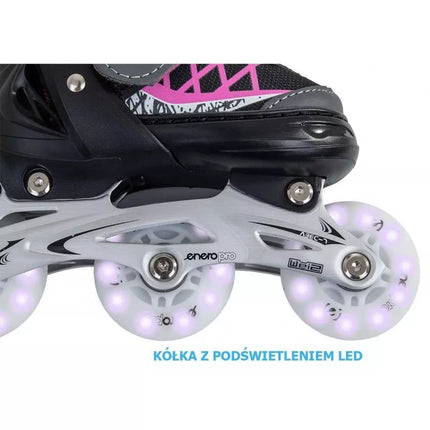 ENERO PRO LED ROLLER SKATES 4IN1 38-41 PINK-GRAY