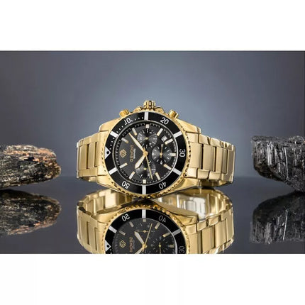 Men's Watch Giewont Chronograph Sapphire Gold Black GW3970-B7