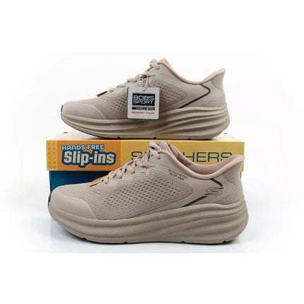 Skechers Bobs Skillz vyriški sportbačiai smėlio spalvos, lengvai įsispiriami