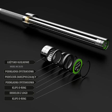 Olimpinė tiesi štanga 20 kg 2200 mm GOP220 PRO + HMS ZG1000R užraktai