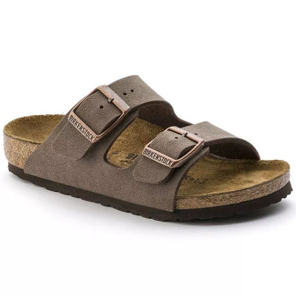 Birkenstock Arizona Kids Birko-Flor Nubuk Mocha siauri šlepetės vaikams (0552893)