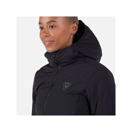 Juoda sutirštinto pašiltinimo striukė su gobtuvu W Opside Hoodie Rossignol
