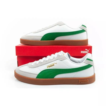 Puma Club II Era men's sports shoes sneakers leather white gray green