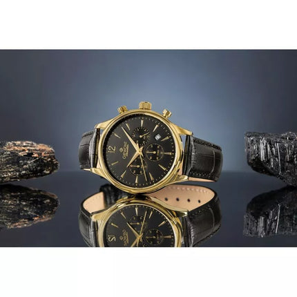 Giewont Chronograph Sapphire Black and Gold Men's Watch GW6310-A4